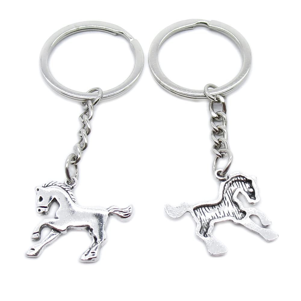 5 Pieces Keychain Keyring Door Car Key Chain Ring Tag Charms Supplies EE8Y7N Horse Pony
