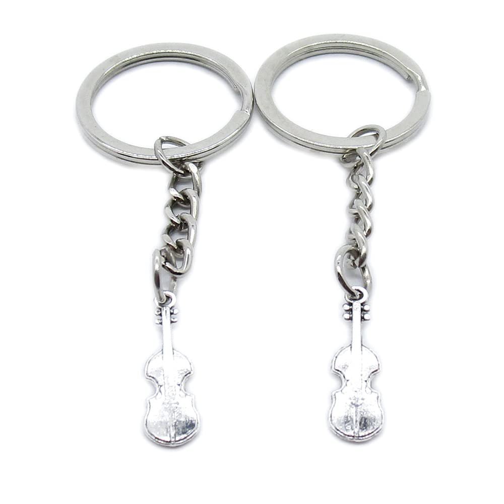 10 Pieces Keychain Keyring Door Car Key Chain Ring Tag Charms Supplies PB9O4E Violin