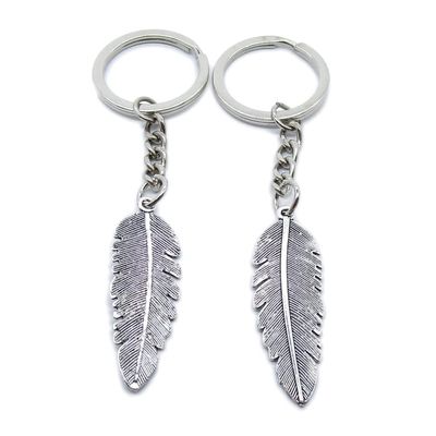 5 Pieces Keychain Keyring Door Car Key Chain Ring Tag Charms Supplies HK7H2Y Feather Plumage Plume