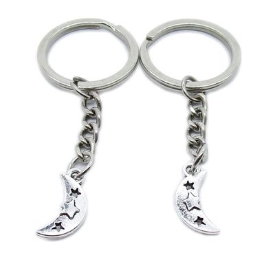10 Pieces Keychain Keyring Door Car Key Chain Ring Tag Charms Supplies XE2S3W Moon Stars