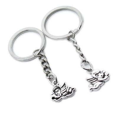 5 Pieces Keychain Keyring Door Car Key Chain Ring Tag Charms Supplies OR7F6W Angel