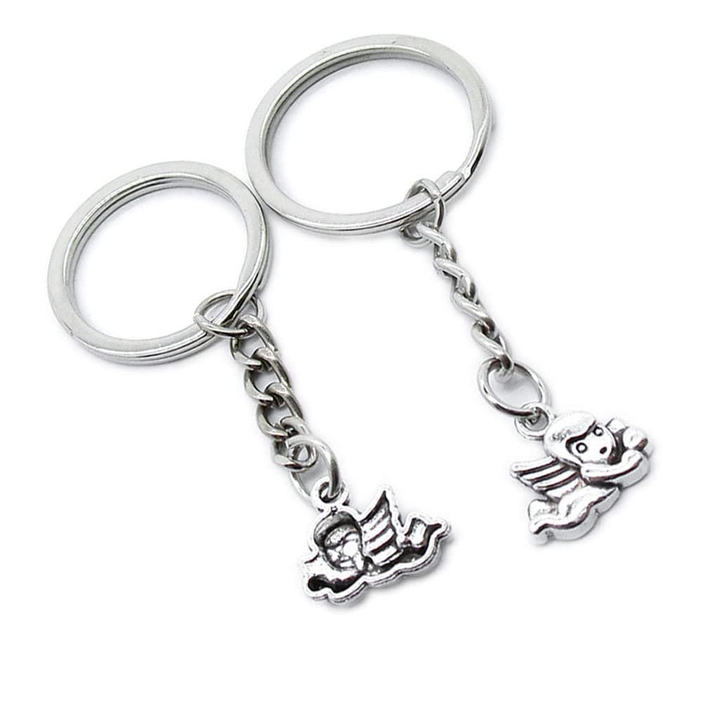 5 Pieces Keychain Keyring Door Car Key Chain Ring Tag Charms Supplies OR7F6W Angel