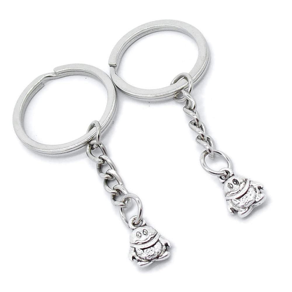 5 Pieces Keychain Keyring Door Car Key Chain Ring Tag Charms Supplies BO7Y7A Penguin