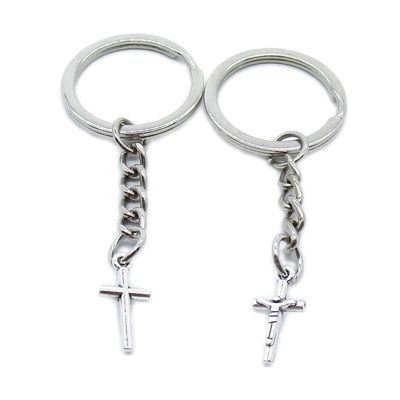 10 Pieces Keychain Keyring Door Car Key Chain Ring Tag Charms Supplies HQ2I4C Jesus Cross