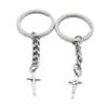 10 Pieces Keychain Keyring Door Car Key Chain Ring Tag Charms Supplies HQ2I4C Jesus Cross view 1