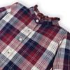 Hope & Henry Baby Girls' Long Sleeve Ruffle Collar Button Down Shirt, 3-6 Months, Berry Tartan view 2