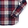 Hope & Henry Baby Girls' Long Sleeve Ruffle Collar Button Down Shirt, 3-6 Months, Berry Tartan view 3