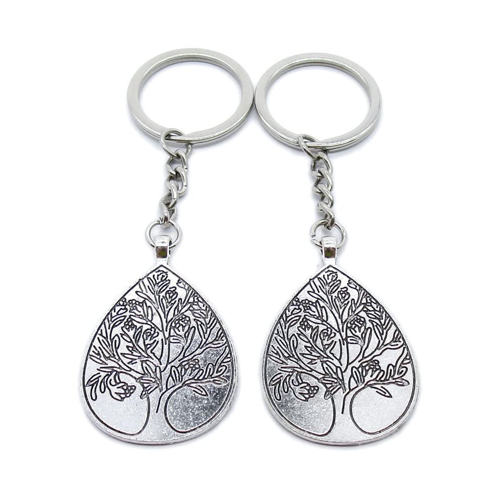 10 Pieces Keychain Keyring Door Car Key Chain Ring Tag Charms Supplies XO7N0F Life String Tree