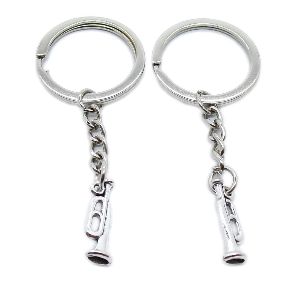 10 Pieces Keychain Keyring Door Car Key Chain Ring Tag Charms Supplies WK8B2K Horn Trumpet