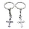 10 Pieces Keychain Keyring Door Car Key Chain Ring Tag Charms Supplies JO2X2H Leaf Latin Cross view 1