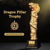 Award Trophies Trophies in Bulk with Engraving Prosperity Dragon Gold Plated Trophy, Resin Dragon Pillar Winner Statue, Customizable Prizes for Awards Ceremony, Free Typography view 2