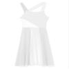 Kaerm Adult Halter Dance Dresses Sleeveless Color Block Modern Contemporary Ballet Dancewear White Large view 3
