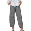 QWENTMTNTY Plus Size Capris Pants for Women Cotton Linen Wide Leg Casual Summer Comfy High Waisted Loose Crop Pants Pockets view 1