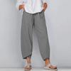 QWENTMTNTY Plus Size Capris Pants for Women Cotton Linen Wide Leg Casual Summer Comfy High Waisted Loose Crop Pants Pockets view 2