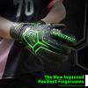 Sportout Goalie Gloves, Goalkeeper Gloves with Finger Protection, Breathable Soccer Goalie Gloves, 4mm Latex, for Kids Youth and Adult(Green,10) view 3