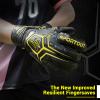 Sportout Goalie Gloves, Goalkeeper Gloves with Finger Protection, Breathable Soccer Goalie Gloves, 4mm Latex, for Kids Youth and Adult(Yellow,10) view 2