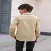Boys' Long Sleeve Dress Shirts Classic Collared Button-Down Tshirt Solid Cotton Top with Chest Pocket White view 2