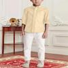 Boys' Long Sleeve Dress Shirts Classic Collared Button-Down Tshirt Solid Cotton Top with Chest Pocket White view 3