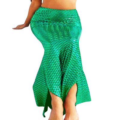 Zoestar Mermaid Long Skirt Beach Fish Scale Skirts Party Club Costume for Women (Green, Small)