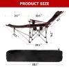 YSSOA Removable Footrest Reclining Camping Chair, 1-Pack, Black view 3