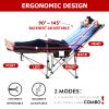 YSSOA Removable Footrest Reclining Camping Chair, 1-Pack, Black view 4