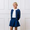 Hope & Henry Girls' Ponte Pleated Uniform Skort, 10, Navy view 2