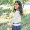 Hope & Henry Girls' Ponte Pleated Uniform Skort, 10, Navy view 4