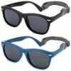 Hycredi Flexible Polarized Baby Sunglasses with Strap for Newborn Infant Boys Girls Age 0-24 Months-Matte Blue/Grey+Matte Black/Grey view 1