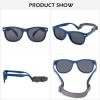 Hycredi Flexible Polarized Baby Sunglasses with Strap for Newborn Infant Boys Girls Age 0-24 Months-Matte Blue/Grey view 4