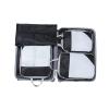 4pcs/Set Portable Travel Storage Bag Suitcase Organizer Set Extensible Packing Mesh Bags for Clothing Underwear Shoes (Black) view 2