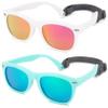 Hycredi Flexible Polarized Baby Sunglasses with Strap for Newborn Infant Boys Girls Age 0-24 Months-Green/Green Mirrored+White/Purple Red Mirrored view 1