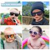 Hycredi Flexible Polarized Baby Sunglasses with Strap for Newborn Infant Boys Girls Age 0-24 Months-Green/Green Mirrored+White/Purple Red Mirrored view 2