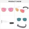 Hycredi Flexible Polarized Baby Sunglasses with Strap for Newborn Infant Boys Girls Age 0-24 Months-White/Purple Red Mirrored view 4