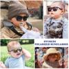 Hycredi Flexible Polarized Baby Sunglasses with Strap for Newborn Infant Boys Girls Age 0-24 Months-Matte Gray/Gold Mirrored view 3