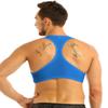 JEEYJOO Men's Short Solid Sleeveless Y Back Muscle Half Tank Top T-Shirts Sports Bras for Men Blue XX-Large view 2