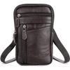 Feilx Men's Leather Fashion Phone Pouch Belt Bag Shoulder Crossbody Fanny Pack Travel Shoulder Waist Bag (Color : B, Size : 13 * 1 * 21cm) view 1