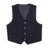 Manyakai Kids Boys Solid Color Formal Suit Vest Dressy Waistcoat Gentleman Wedding Party Outfits Black 10-12 Years view 1