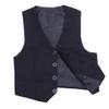 Manyakai Kids Boys Solid Color Formal Suit Vest Dressy Waistcoat Gentleman Wedding Party Outfits Black 10-12 Years view 3