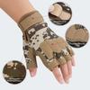 FIORETTO Fingerless Gloves for Airsoft Shooting Half Finger Hunting Hiking Cycling Driving Motorcycle Climbing Work Gloves Yellow Camo XX-Large view 3
