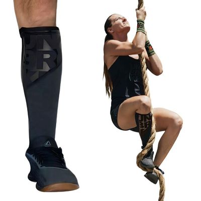 Unbrokenshop.com UNBROKENSHOP Shin Sleeves Pro Black 7mm Neoprene, Weightlifting, Deadlift, Rope Climb, Box Jumps for Men and Women, Single (L/XL)