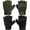 FIORETTO Fingerless Gloves for Airsoft Shooting Half Finger Hunting Hiking Cycling Driving Motorcycle Climbing Work Gloves 2 Pairs(Black+Green) XX-Large view 1