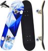 ANYFUN Pro Complete Skateboards for Beginners Girls Boys Kids Youths Teens Adults 31"x8" Skate Boards 7 Layers Canadian Maple Double Kick Deck Concave Longboard (Blue LCE) view 1