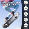 ANYFUN Pro Complete Skateboards for Beginners Girls Boys Kids Youths Teens Adults 31"x8" Skate Boards 7 Layers Canadian Maple Double Kick Deck Concave Longboard (Checkerboard) view 3