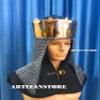 ARTIZANSTORE Medieval King Arthur Helmet with Av Entail, Chain Silver Mail Helmet Larp Armor Halloween Costume view 3