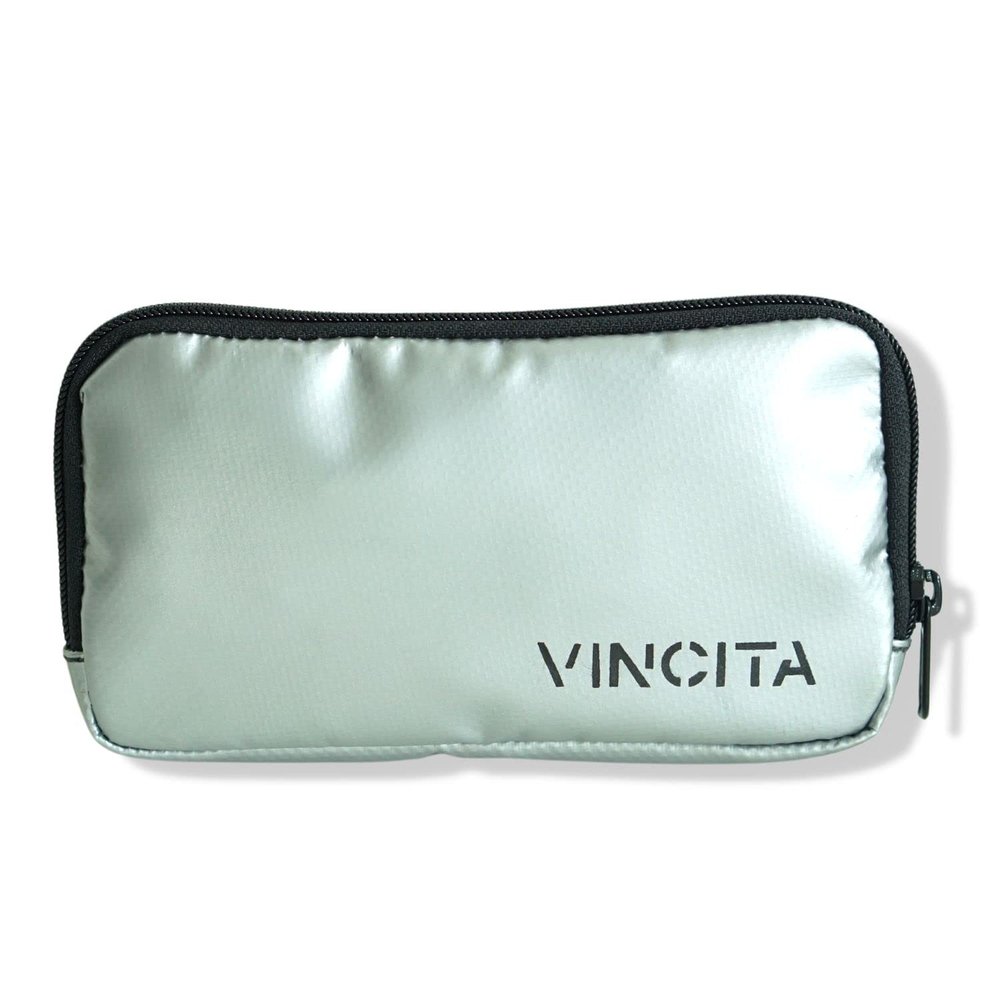 Vincita Essentials Case Tarpaulin - Cycling Wallet Made from Tough Water-Repellant Fabric -Storage Pouch - For Road Bike Cyclist to Store Spare Tubes, Keys, Cards and Phone (Silver)