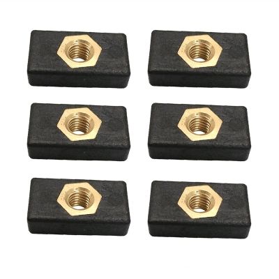 Kayak Fishing Accessories 2/6/8Pcs Kayak Side Mount Slide Track Rail Silders Fishing Rod Pole Holder Mounting Base Sliding Nut for Kayaks Canoes Boats (Color : 6 Pieces)