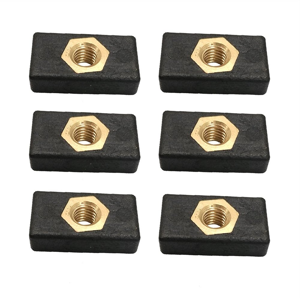 Kayak Fishing Accessories 2/6/8Pcs Kayak Side Mount Slide Track Rail Silders Fishing Rod Pole Holder Mounting Base Sliding Nut for Kayaks Canoes Boats (Color : 6 Pieces)