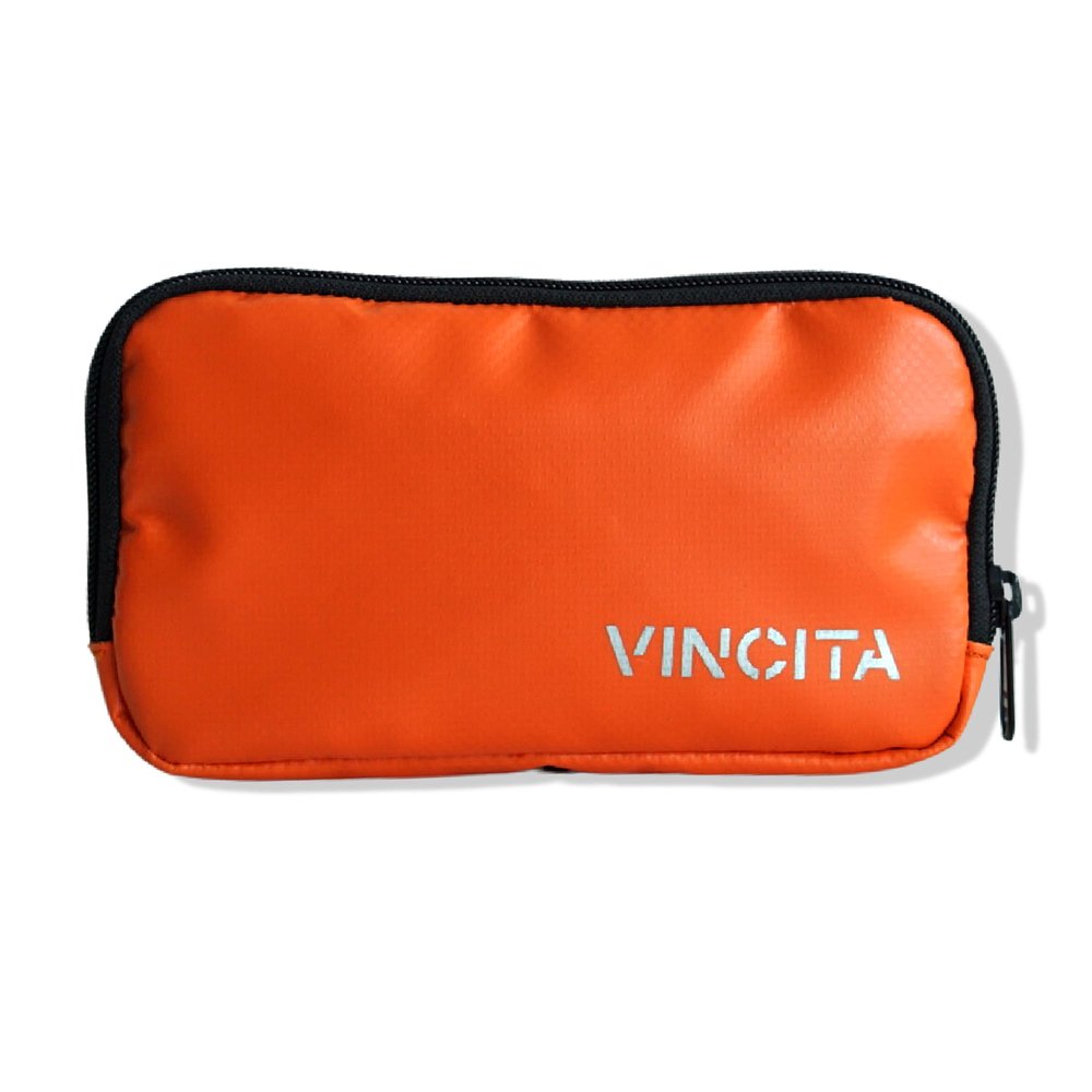 Vincita Essentials Case Tarpaulin - Cycling Wallet Made from Tough Water-Repellant Fabric -Storage Pouch - For Road Bike Cyclist to Store Spare Tubes, Keys, Cards and Phone (Orange)