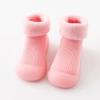 EnJoCho Kids Non Slip Shoes Kids Toddler Baby Boys Girls Solid Warm Knit Soft Sole Rubber Shoe Socks Slipper Socks (Pink, 22) view 2