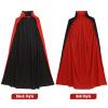 BESPORTBLE Halloween Vampire Costume Cape: Vampire Cloak Dual - Layer Stand Collar Cape for Halloween Masquerade Cosplay Cloak Prop (Black Red) 1.4m view 4